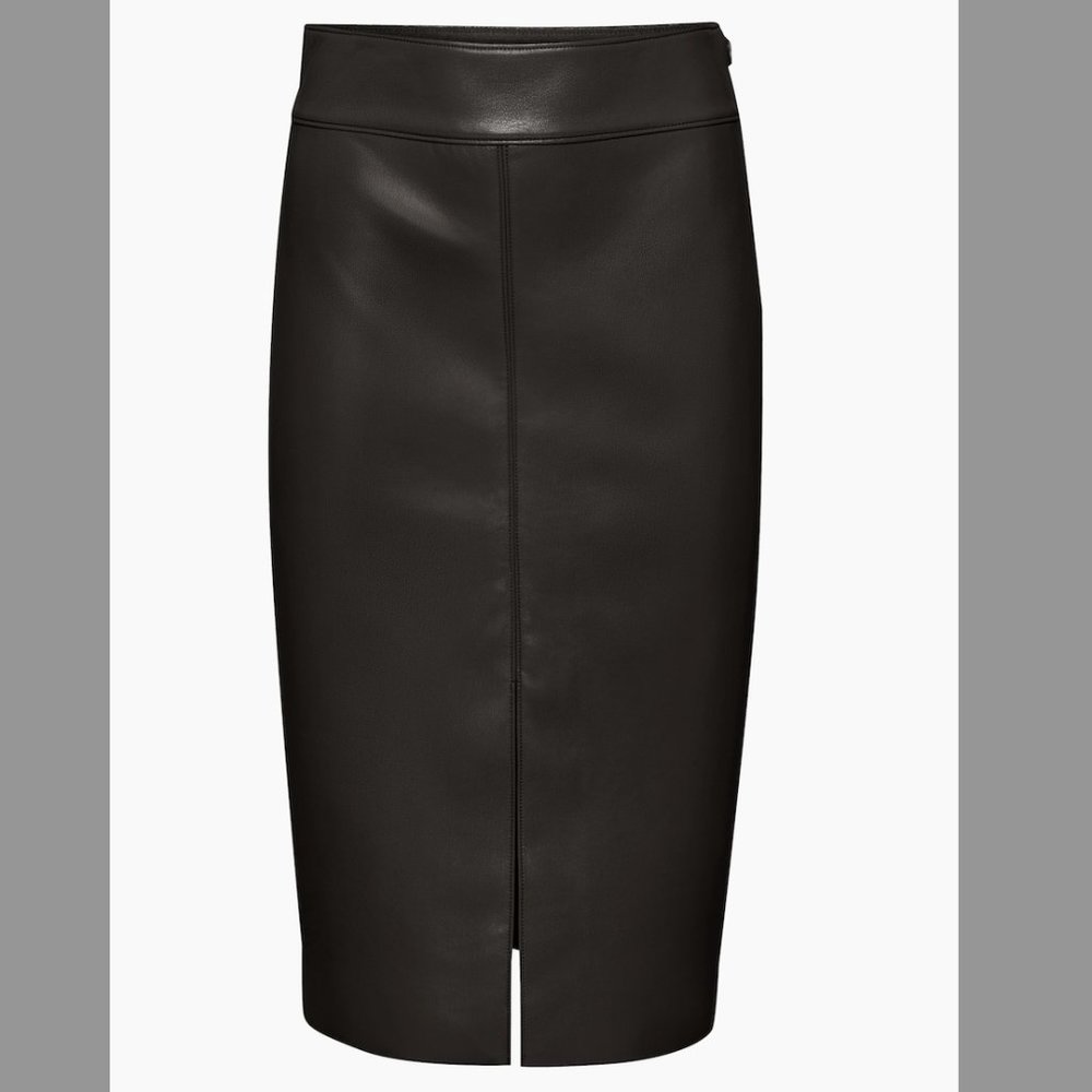 ARITZIA BABATON VEGAN LEATHER PEGU SKIRT